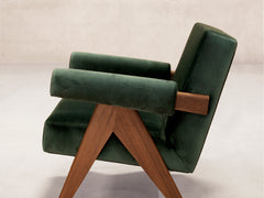 Upholstered Easy Armchair, Velvet Upholstery