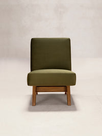 Upholstered Armless Chair, Velvet Upholstery