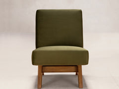 Upholstered Armless Chair, Velvet Upholstery
