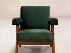 Upholstered Easy Armchair, Velvet Upholstery