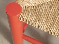Red Wooden Rush Dining Chair