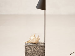 Conical Metal and Stone Lamp
