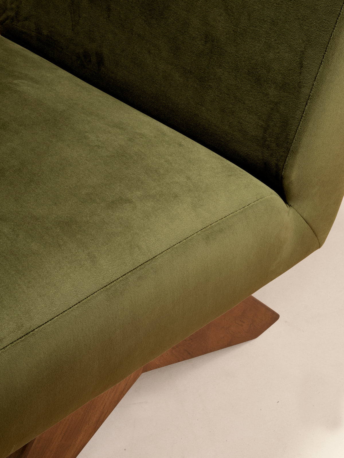 Upholstered Armless Chair, Velvet Upholstery