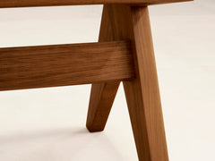 Teak and Cane Bench