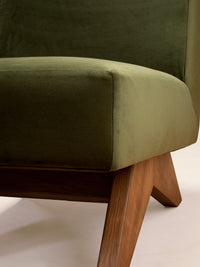 Upholstered Armless Chair, Velvet Upholstery