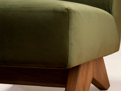 Upholstered Armless Chair, Velvet Upholstery