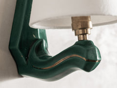 Art Deco Single Arm Green Ceramic Wall Light