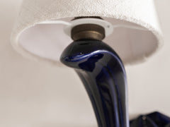 Art Deco Curved Twin Arm Indigo Ceramic Wall Light