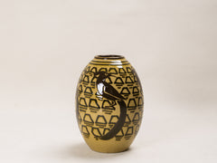 1930s Art Deco Ceramic Vase with Bird Motif