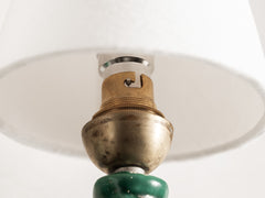 Twin Arm Green Ceramic Wall Light