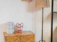 1920s Iron and Jute Floor Lamp