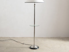 1930s Art Deco Chrome & Mirrored Glass Floor Lamp