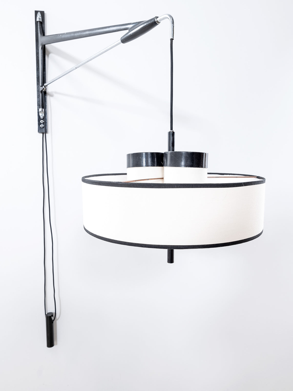 1950s French Metal Wall Lamp by Lunel