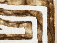 Psychedelic Labyrinth Beige Dip Dye Rug