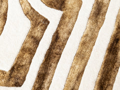 Psychedelic Labyrinth Beige Dip Dye Rug