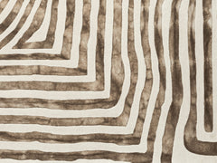 Psychedelic Labyrinth Beige Dip Dye Rug