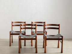 Italian Wood and Leather Dining chair