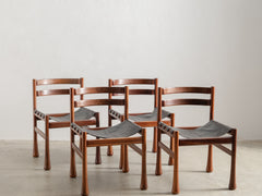 Italian Wood and Leather Dining chair