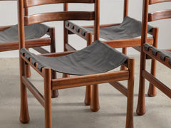 Italian Wood and Leather Dining chair