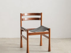 Italian Wood and Leather Dining chair