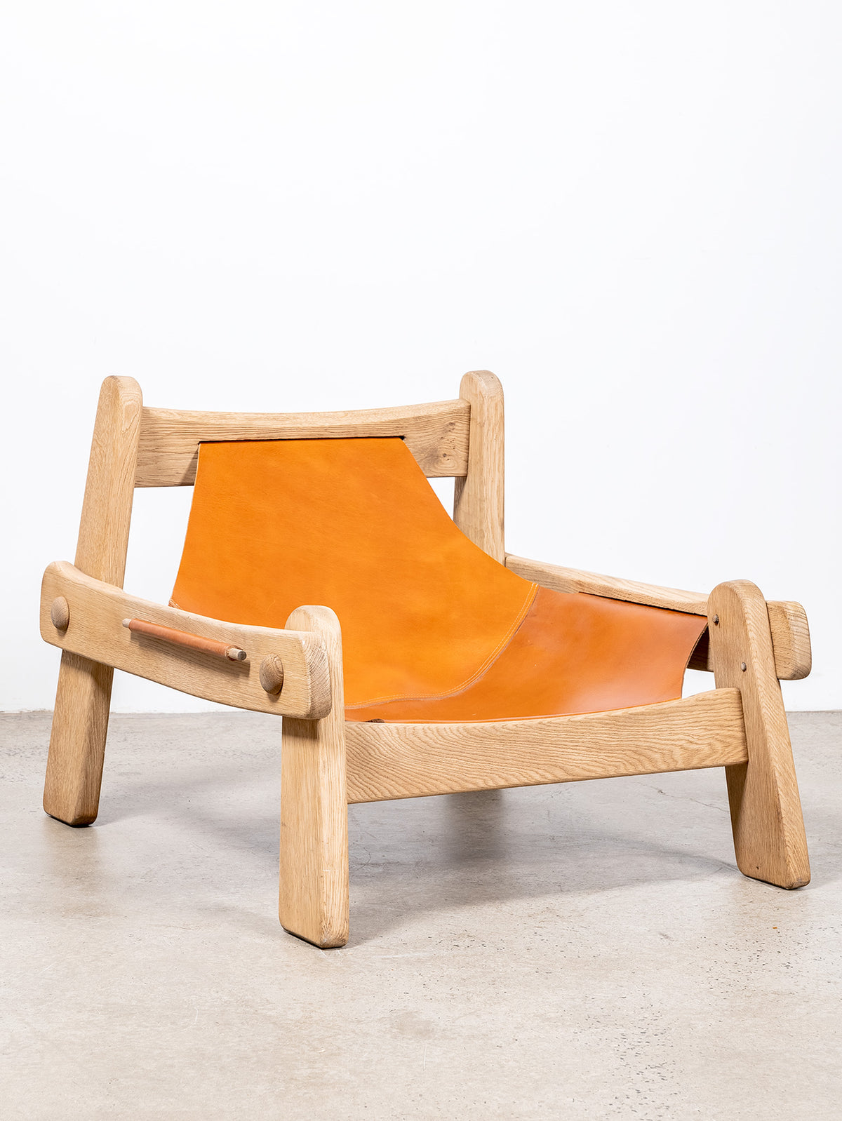 Mid-Century Oak and Leather Armchair