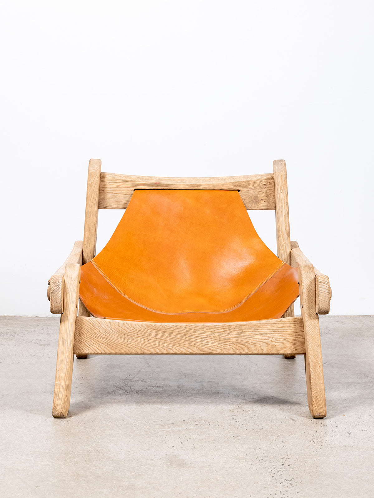 Mid-Century Oak and Leather Armchair
