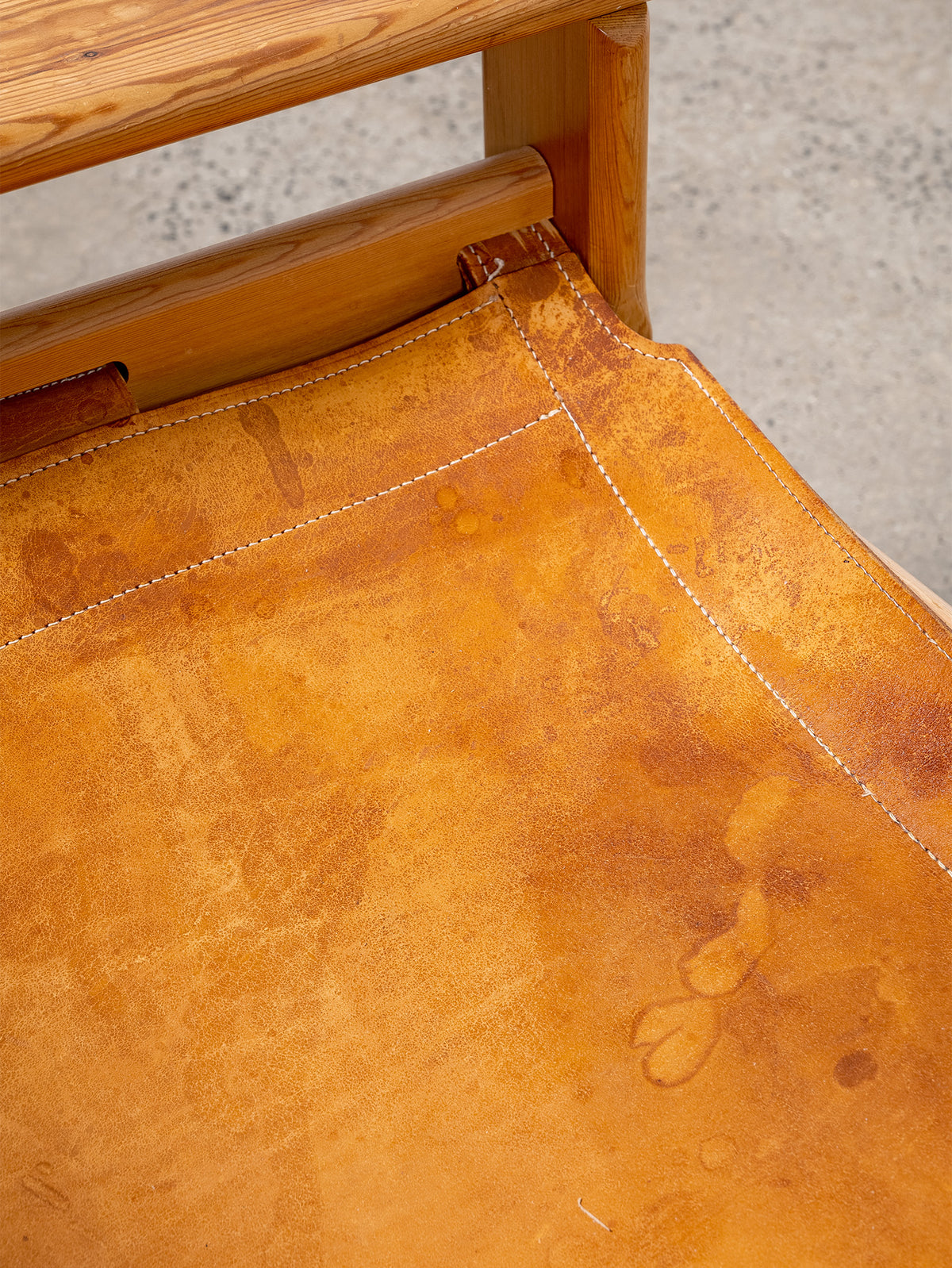 Danish Pine and Leather Mid-Century Armchairs