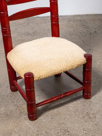 Red High Back Ladder Chair