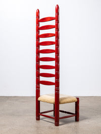 Red High Back Ladder Chair