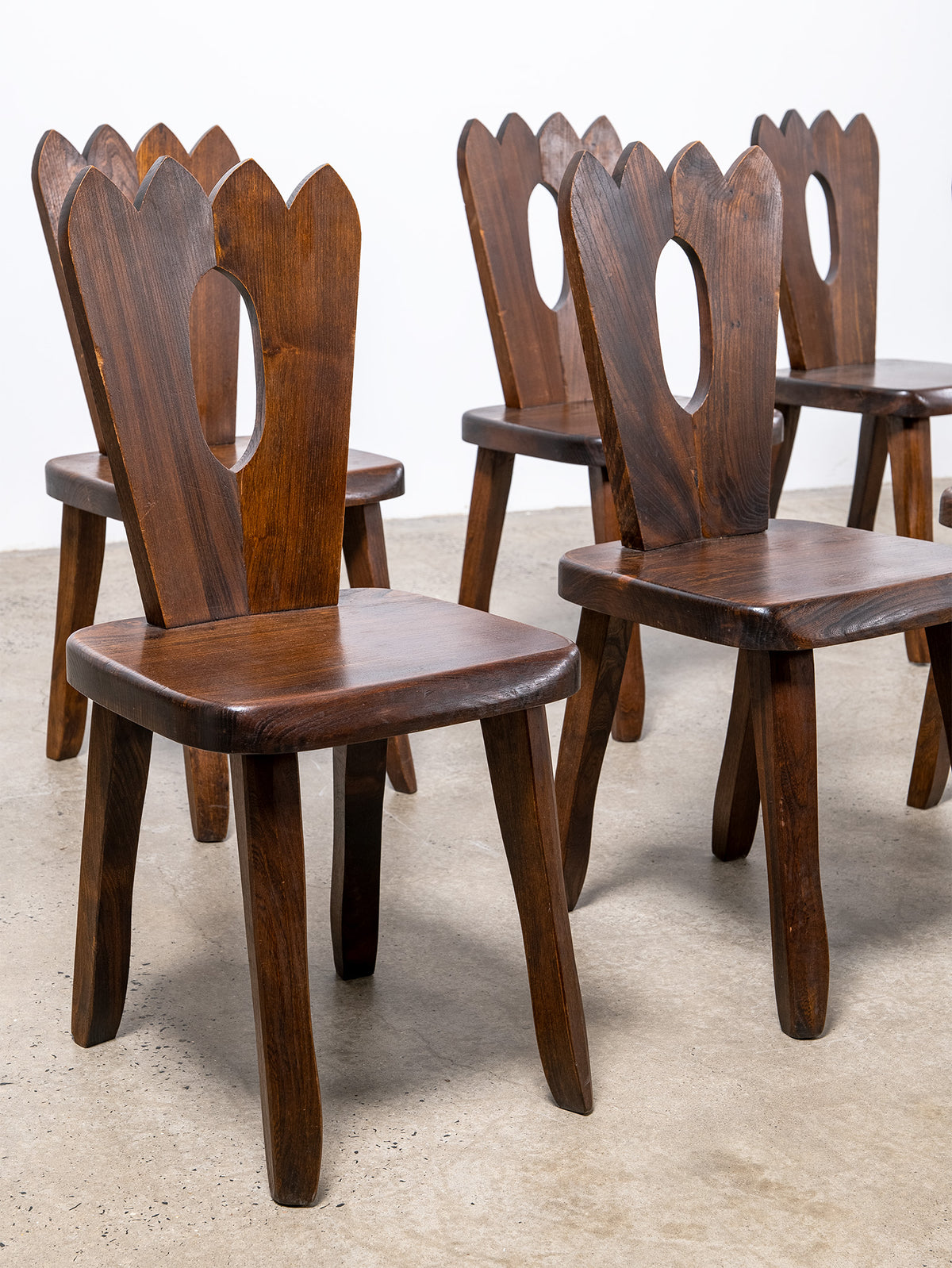 1950s Brutalist Crown Chair in Elm