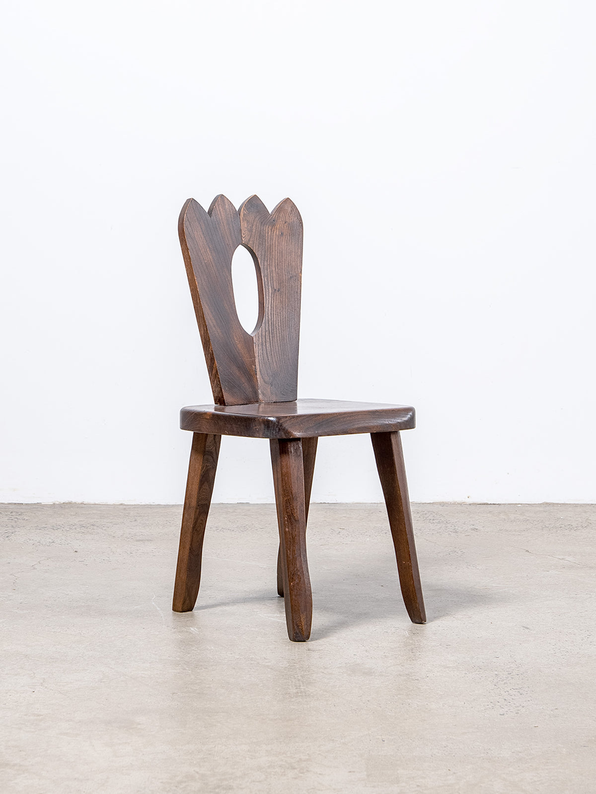 1950s Brutalist Crown Chair in Elm