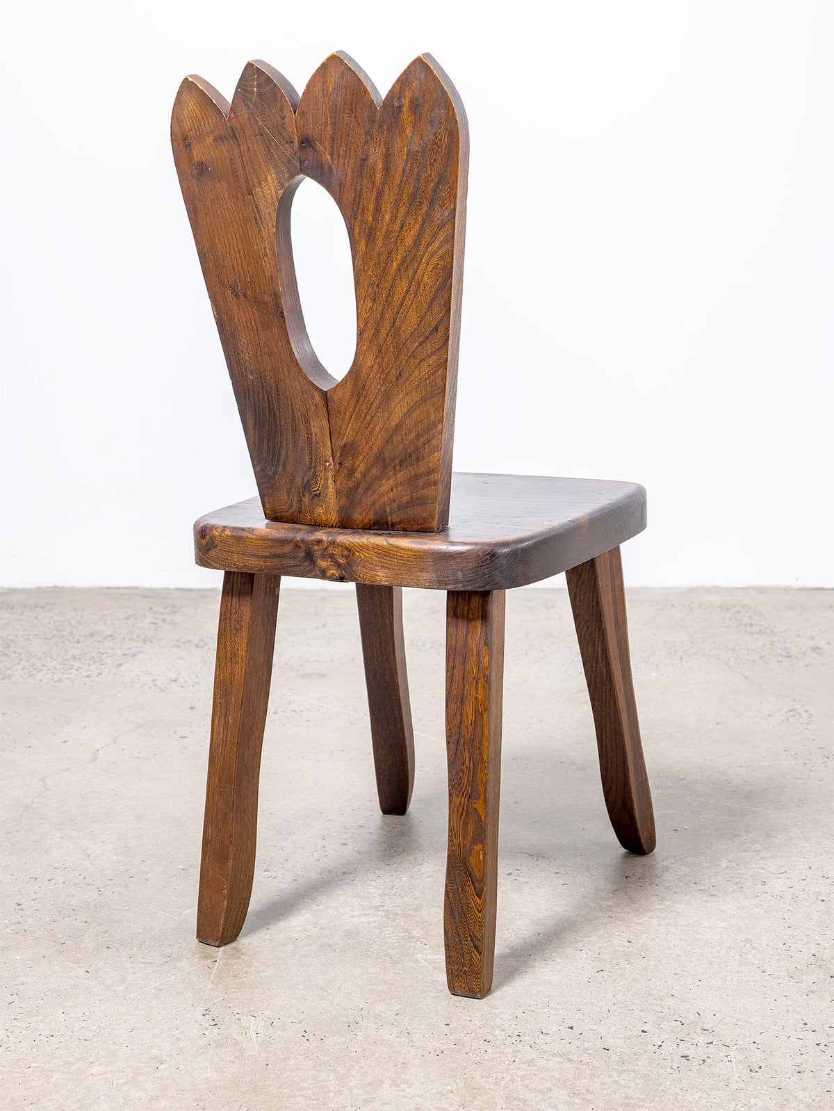 1950s Brutalist Crown Chair in Elm