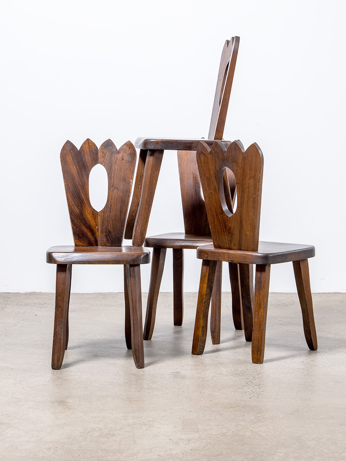 1950s Brutalist Crown Chair in Elm