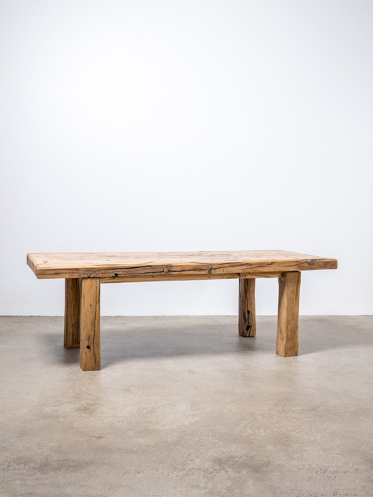 Brutalist Style Oak Dining Table