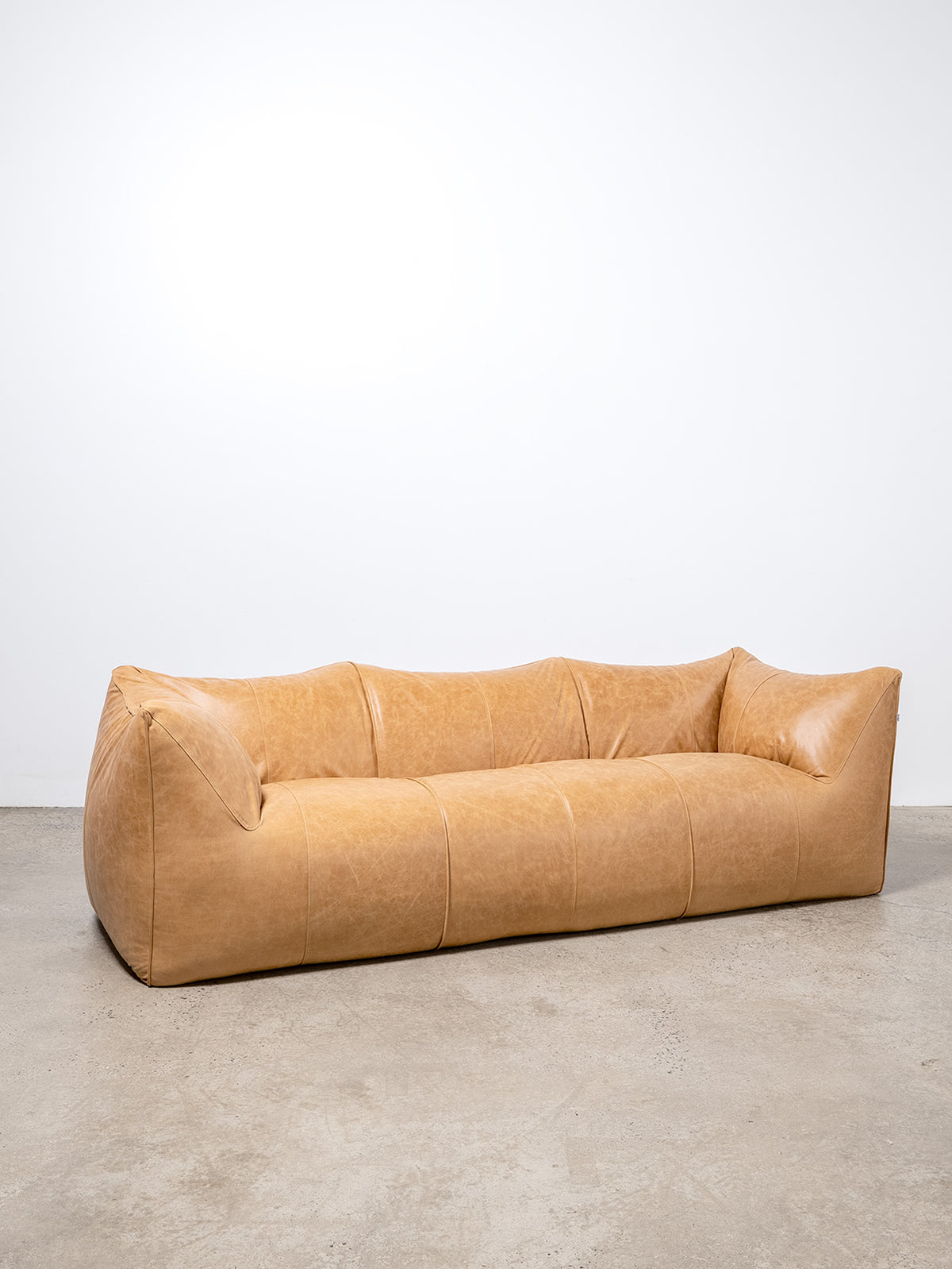 B&B Le Bambole 3 Seater Sofa in Biscotto Leather