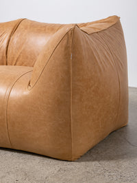 B&B Le Bambole 3 Seater Sofa in Biscotto Leather