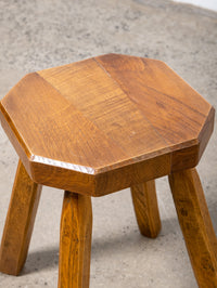 1950s Brutalist Oak Stool