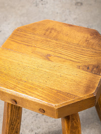 1950s Brutalist Oak Stool