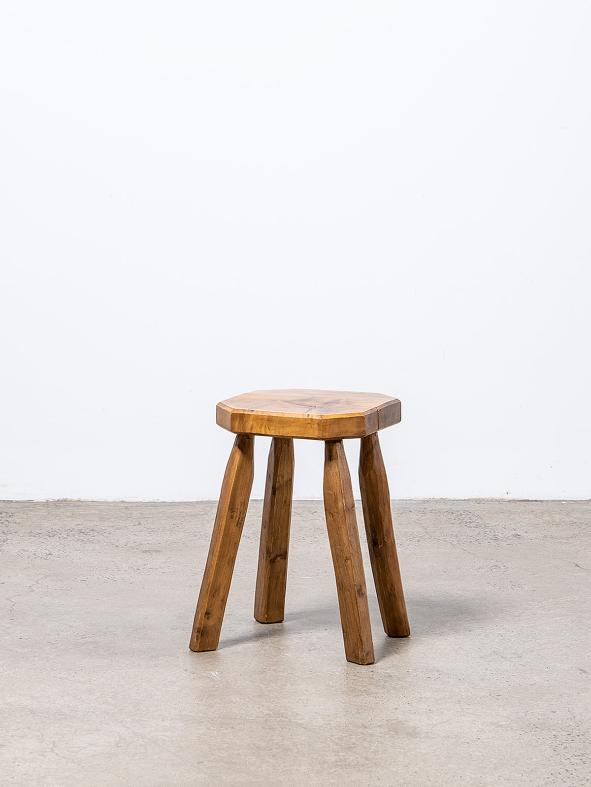 1950s Brutalist Oak Stool