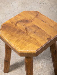 1950s Brutalist Oak Stool