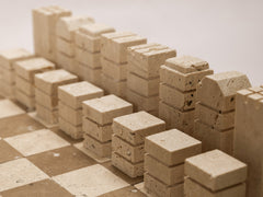 Travertine Chess Set - Cacao