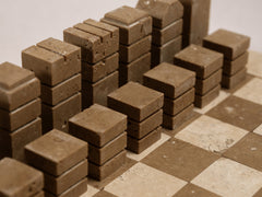Travertine Chess Set - Cacao