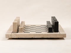 Travertine Chess Set - Coal