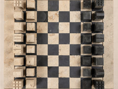 Travertine Chess Set - Coal
