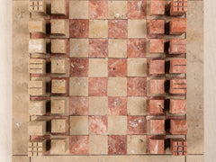 Travertine Chess Set - Rosso