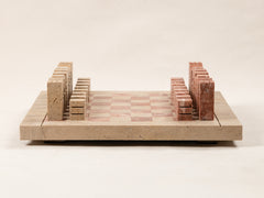 Travertine Chess Set - Rosso