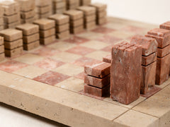 Travertine Chess Set - Rosso