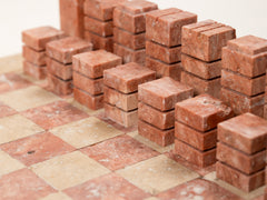 Travertine Chess Set - Rosso