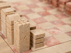 Travertine Chess Set - Rosso