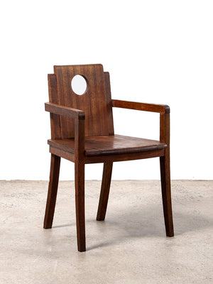 Art Deco Oak & Mahogany Armchair